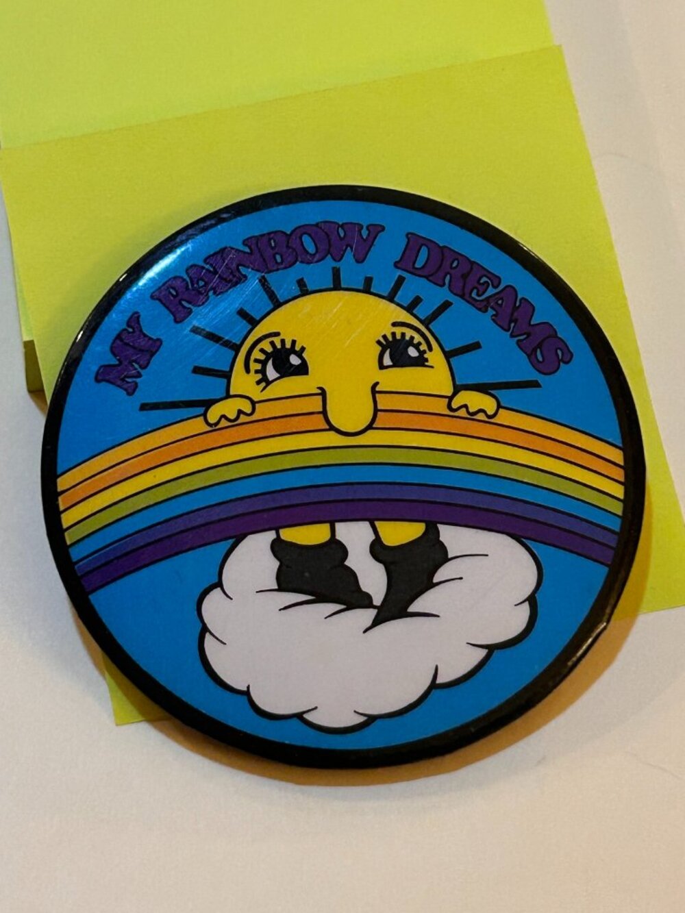 Vintage 1980s My Rainbow Dreams Button Pin Badge